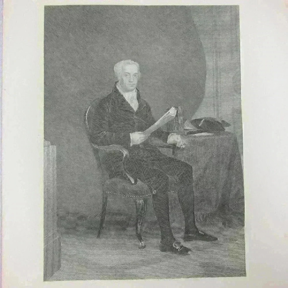 Antique Art Print Portrait Joel Barlow Writer Diplomat American Revolution 1863 - Picture 1 of 12